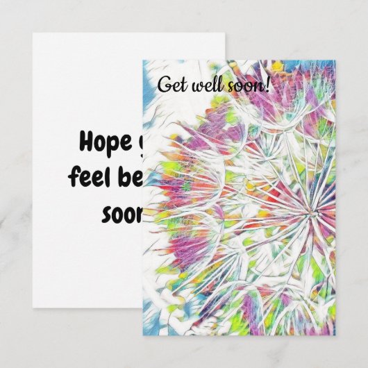 すぐに水の色のフラットグリーティングカードを取得 サンキューカード (正面/裏面)