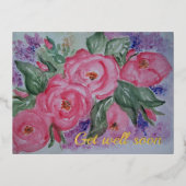 すぐに水の色のワイルドバラカードを取得 箔シーズンポストカード (正面)