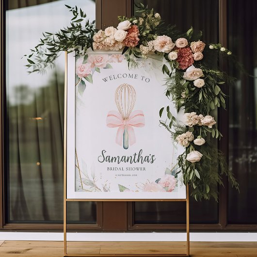 すぐに泡立つ遠くにフローラブライダルシャワー標識 ポスター