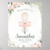 すぐに泡立つ遠くにフローラブライダルシャワー標識 ポスター (正面)