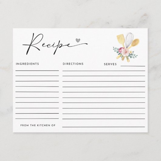 すぐに泡立て遠くにレシピカード エンクロージャーカード (正面)