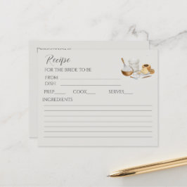 すぐに泡立遠くにブライダルシャワーレシピカード