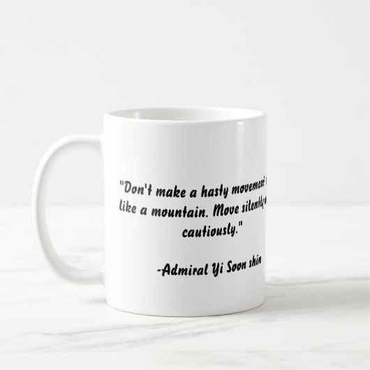 すぐに海軍大将のイ向こうずねの引用文のマグ コーヒーマグカップ (左)