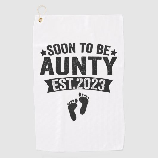 すぐに父親になる2023新しいおもしろいベビーギフト ゴルフタオル (正面)