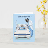 すぐに病院の子猫と犬が元気になる カード (黄色い花)