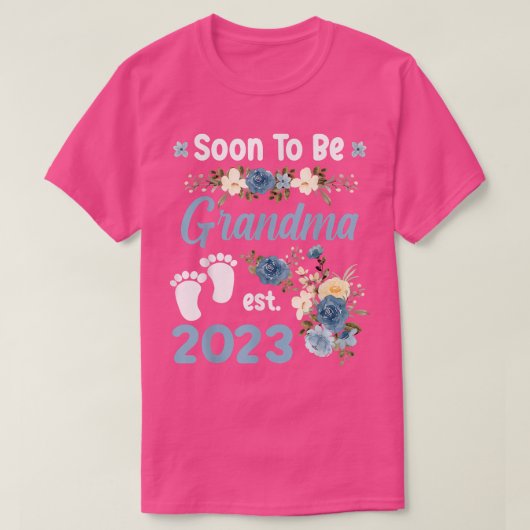 すぐに祖母になる2023母の日の最初の時間モーメント Tシャツ (デザイン正面)