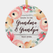 すぐに祖母になる&おじいちゃんパーソナライズされたリース セラミックオーナメント (正面)