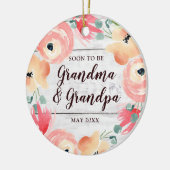 すぐに祖母になる&おじいちゃんパーソナライズされたリース セラミックオーナメント (左)