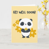 すぐに素敵なパンダのクマの挨拶を得る カード (黄色い花)
