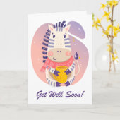 すぐに素敵な漫画のキリンの挨拶を得る カード (黄色い花)