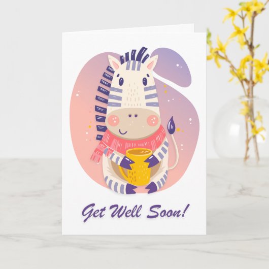 すぐに素敵な漫画のキリンの挨拶を得る カード (黄色い花)