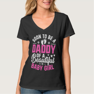 すぐに美しい赤ん坊の女の子のパパになる Tシャツ