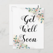 すぐに良くなる，水色フローラ背景，カスタム水 ポストカード (正面/裏面)