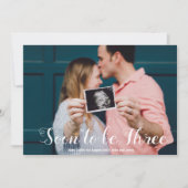 すぐに3つのフォトオーバーレイ妊娠カスタムになる 案内状 (正面)