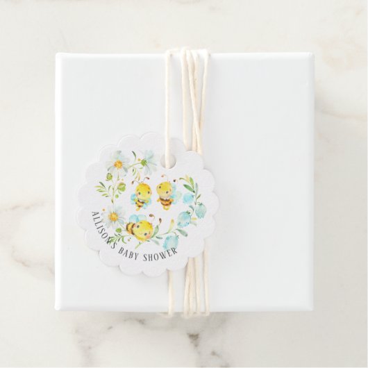 すぐに3つの赤ちゃんシャワーメッセージカードのビー家族 フェイバータグ (インサイチュ)