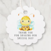 すぐに3つの赤ちゃんシャワーメッセージカードのビー家族 フェイバータグ (裏面)