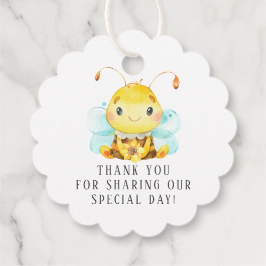 すぐに3つの赤ちゃんシャワーメッセージカードのビー家族 フェイバータグ (裏面)