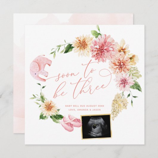 すぐに3つの超音波妊娠が明らかになる 案内状 (正面/裏面)