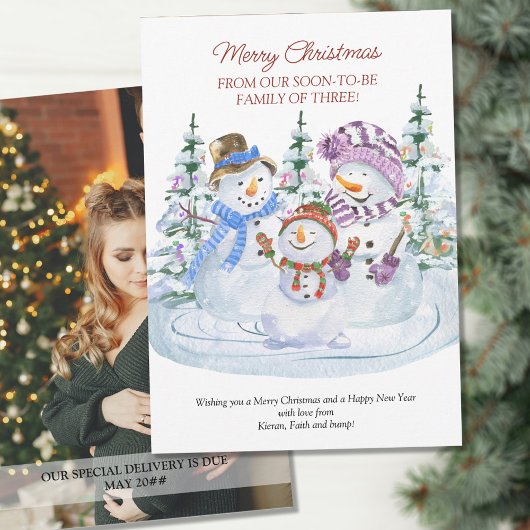 すぐに3つの雪だるま妊娠のメリー家族になる 案内状