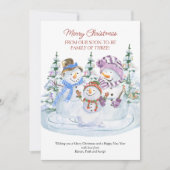 すぐに3つの雪だるま妊娠のメリー家族になる 案内状 (正面)