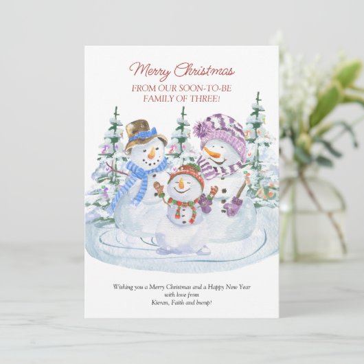 すぐに3つの雪だるま妊娠のメリー家族になる 案内状 (スタンド正面)