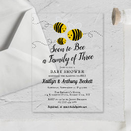 すぐに3人家族になる |赤ちゃんシャワー アクリル招待状