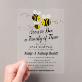 すぐに3人家族になる |赤ちゃんシャワー アクリル招待状 (インサイチュ (ポータブル))