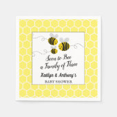 すぐに3人家族になる |赤ちゃんシャワー スタンダードカクテルナプキン (正面)