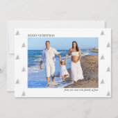 すぐに4つの写真の家族になる休日の妊娠 案内状 (正面)