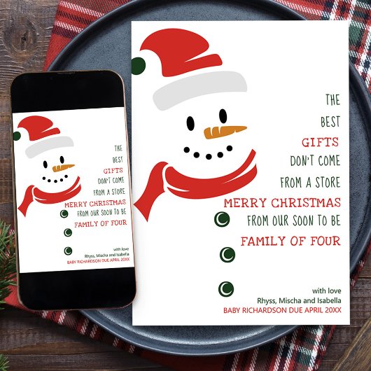 すぐに4つの雪だるま妊娠の家族になる シーズンカード