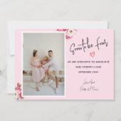 すぐに4つの2つの写真になる妊娠発表 案内状 (正面)