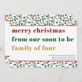 すぐに4人のタイポグラフィの家族になるカラフル シーズンカード (正面/裏面)