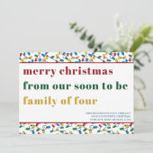 すぐに4人のタイポグラフィの家族になるカラフル シーズンカード (スタンド正面)