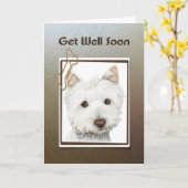 すぐに、かわいいウェスティドグリーティングカード カード (黄色い花)