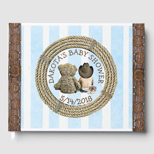 すぐにbリル"カウボーイベビーシャワーゲストブック ゲストブック (正面)
