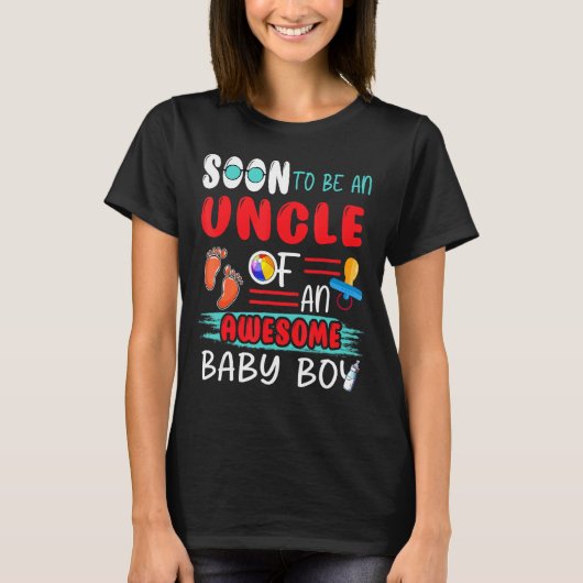 すぐにNを期待して可愛い男の赤ちゃんの叔父になる Tシャツ (正面)