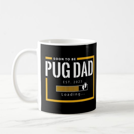 すぐにPugパパになる2023父の日の最初の時間Ne コーヒーマグカップ (左)