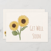 すぐヒマワリミニマルが良前向きい 招待状 (正面/裏面)