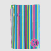 すごいおもしろいサマーストライプターコイズ ゴルフタオル (正面)