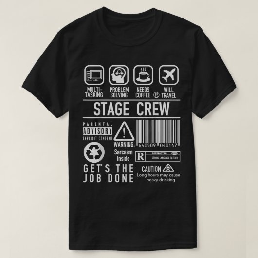 すごいおもしろいステージクルーのシャツ – Backstage Tech Week Tシャツ (デザイン正面)