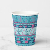 すごいおもしろい魚帆船模様 紙コップ (右)