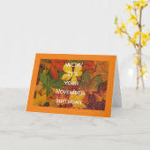 すごいお客様の**11月の誕生日**カードです カード (黄色い花)