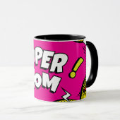 「すごいお母さん」カラフル漫画本ポップ・アートの芸 マグカップ (正面右)