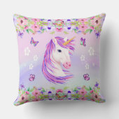 すごいかわいいパステルパーソナライズされたユニコーン枕 クッション (裏面)