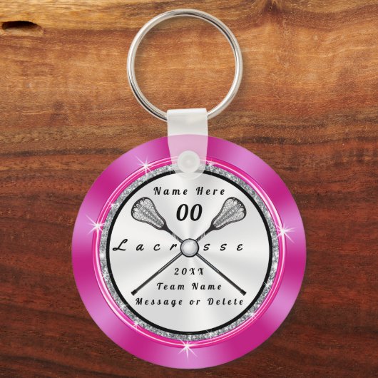 すごいかわいい女の子パーソナライズされたラクロスキーホルダー キーホルダー (正面)