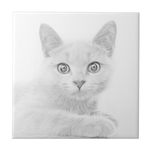 すごいかわいい子猫ポートレート タイル (正面)