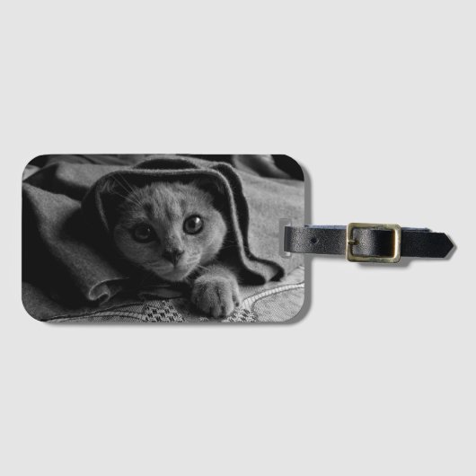 すごいかわいい子猫ポートレート ラゲッジタグ (正面横)