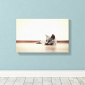 すごいかわいい子猫ポートレート-ヴィンテージスタイル キャンバスプリント (インサイチュ (ウッドフロア))