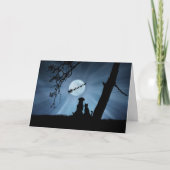 すごいかわいい犬と猫がサンタと楽しい休日 カード (正面)