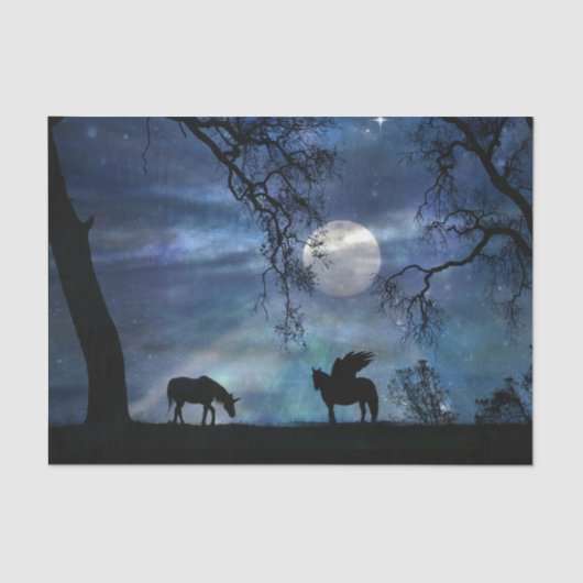 すごいかわいらしユニコーンとペガサスティッシュペーパー 薄葉紙 (正面)